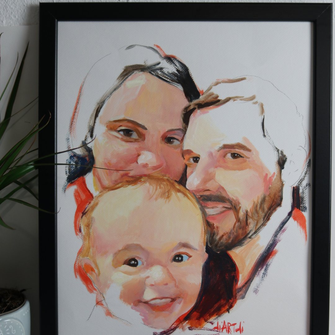 Portret Familie în ulei 3-4 membri DiARTDi