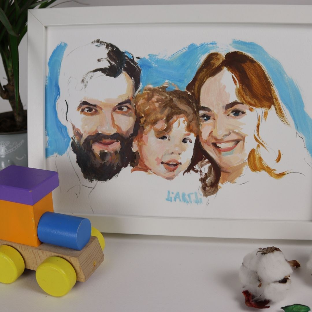 Portret Familie în ulei 3-4 membri DiARTDi